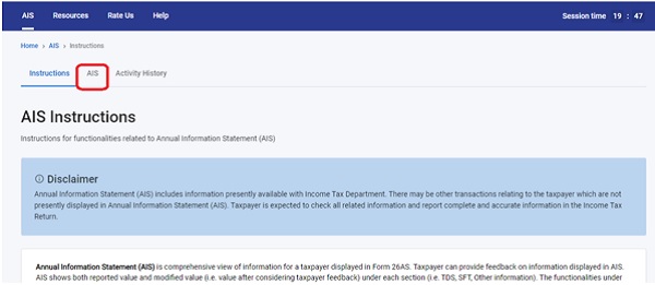 assessee can access and respond to AIS information either directly 2