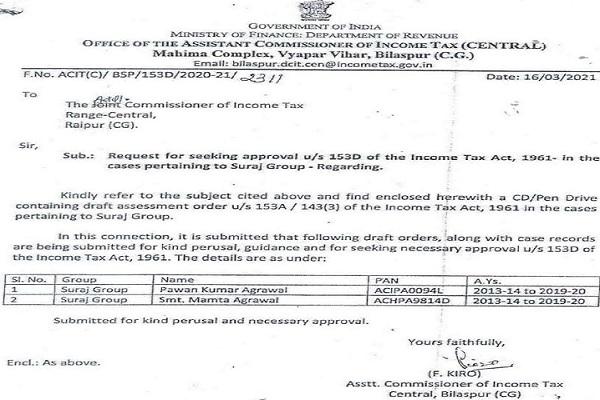 Request letter dated 16.03.2021