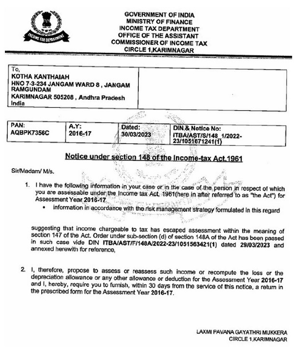 The AO also passed an order