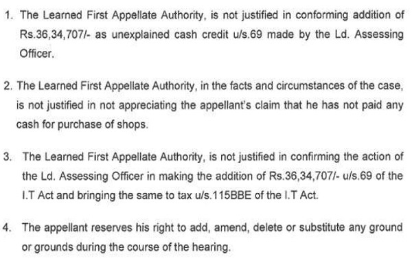 The assessee has raised the following grounds of appeal