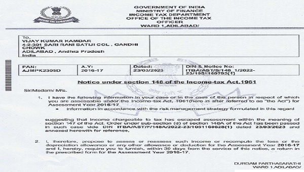 sec.148 of the Act dated 23.03.2023