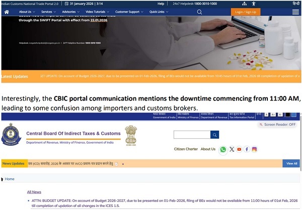 Budget-related updates in the customs system