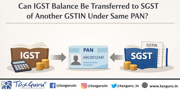 Can IGST Balance Can Be Transferred to SGST of Another GSTIN Under Same PAN