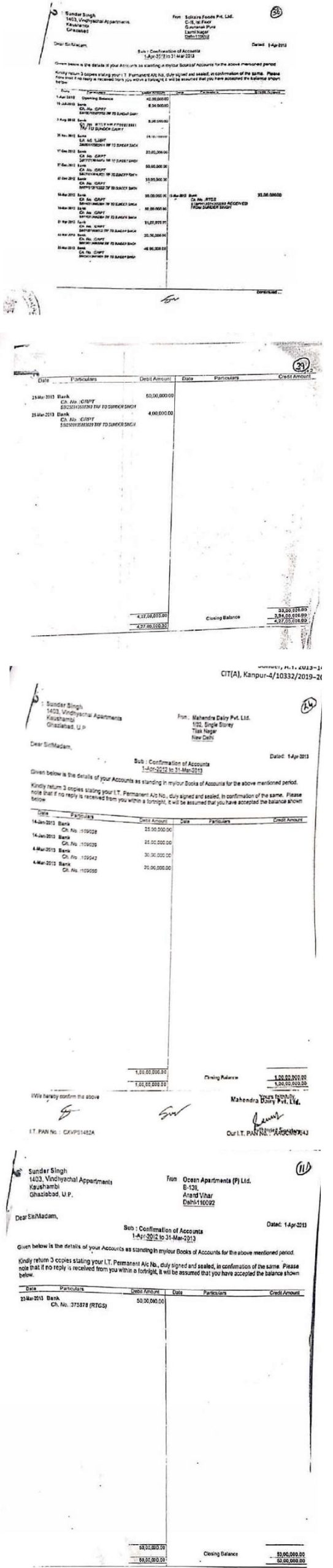 During the appellate proceedings submitted various documents