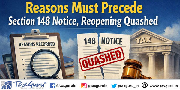 Reasons Must Precede Section 148 Notice, Reopening Quashed