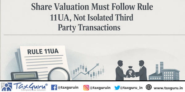 Share Valuation Must Follow Rule 11UA, Not Isolated Third Party Transactions