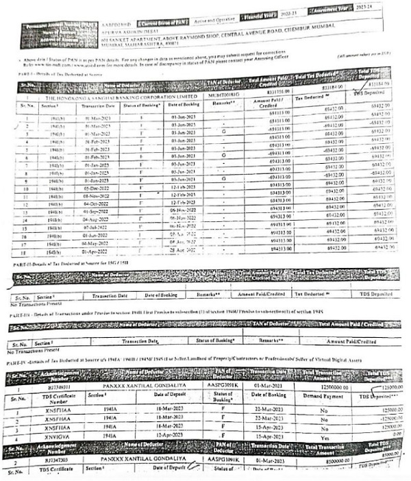 The relevant portion of the 26AS
