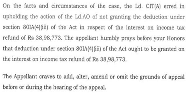 assessee has raised the following grounds of appeal