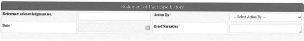 case history tab requires the appellant to provide