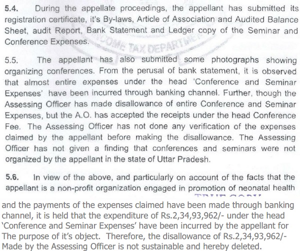 Conference Expenses Deletion Set Aside for Rule 46A Violation