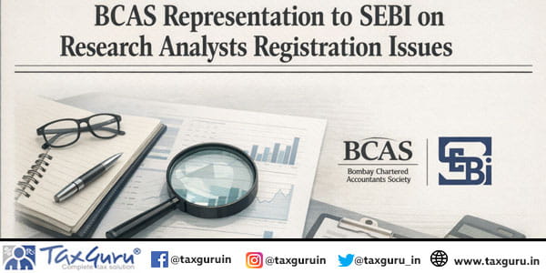 BCAS Representation to SEBI on Research Analysts Registration Issues