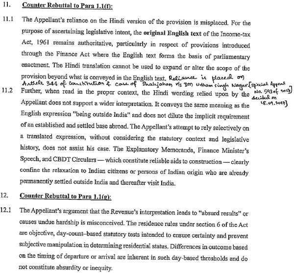 Counter Rebuttal to Para 1.1 (f)