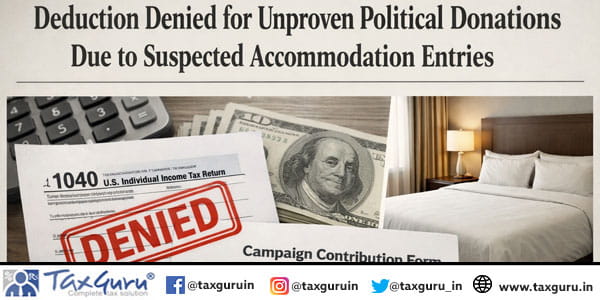 Deduction Denied for Unproven Political Donations Due to Suspected Accommodation Entries