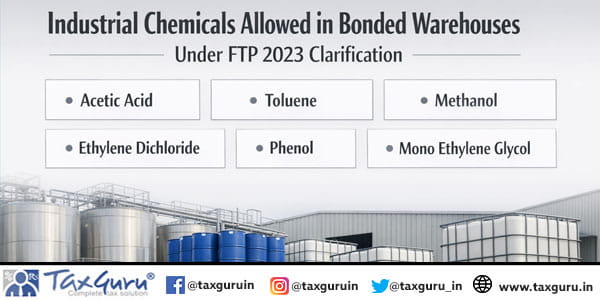Industrial Chemicals Allowed in Bonded Warehouses Under FTP 2023 Clarification
