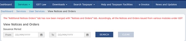 Merger of additional notice tab