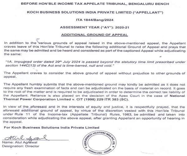 Additional Ground of Appeal