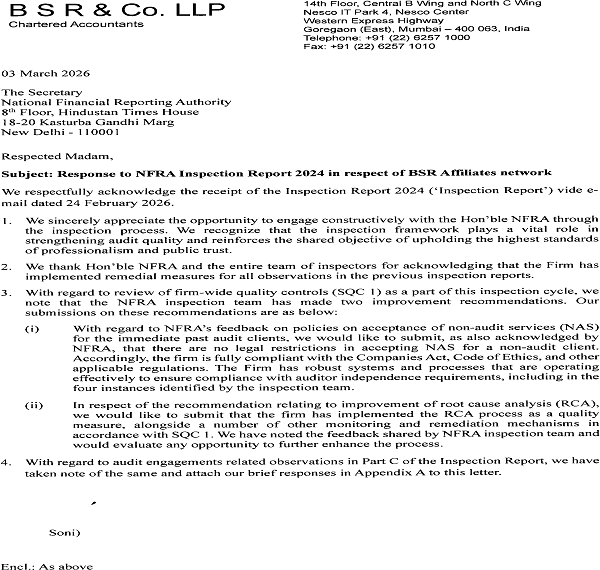 Audit Firm’s Response to the Inspection Report-1