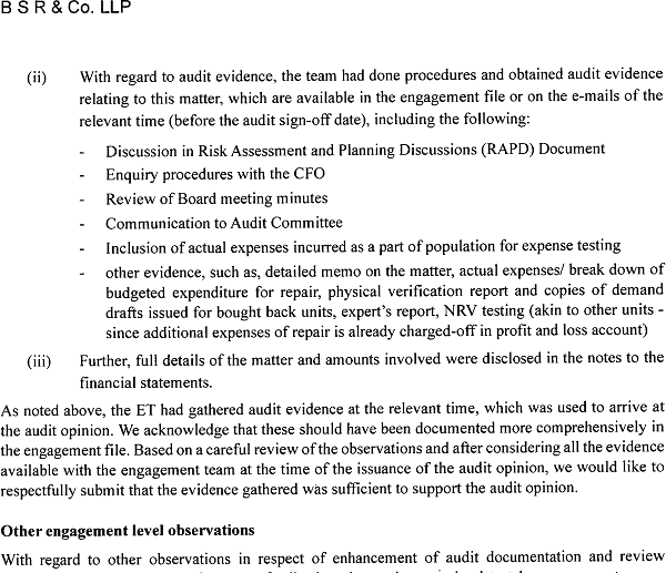 Audit Firm’s Response to the Inspection Report-3