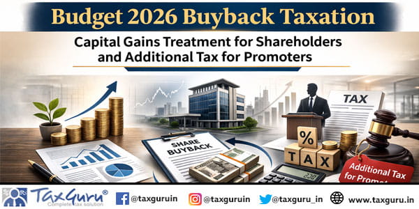 Budget 2026 Buyback Taxation Capital Gains Treatment for Shareholders and Additional Tax for Promoters
