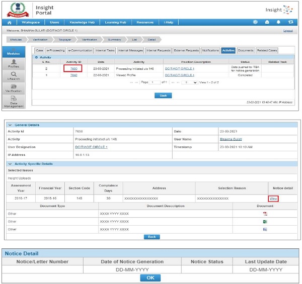 Initiated Activity can be viewed under ‘Activities’ tab of case module