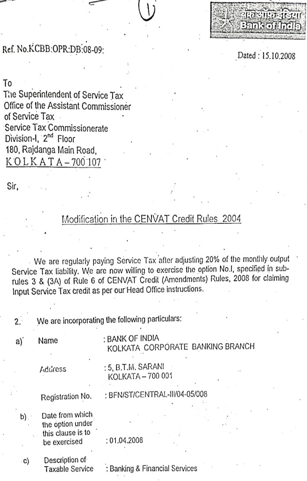 Modification in the Cenvat Credit Rules 2004
