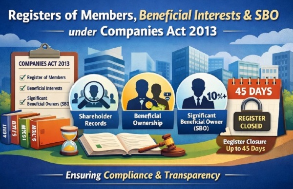 Registers of Members, Beneficial Interests & SBO under Companies Act, 2013