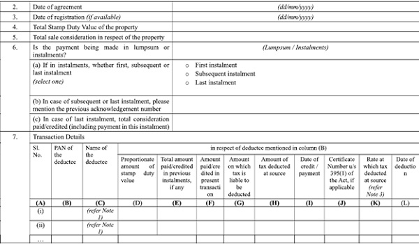 Schedule B TDS on transfer of immovable property under section 393(1) 1