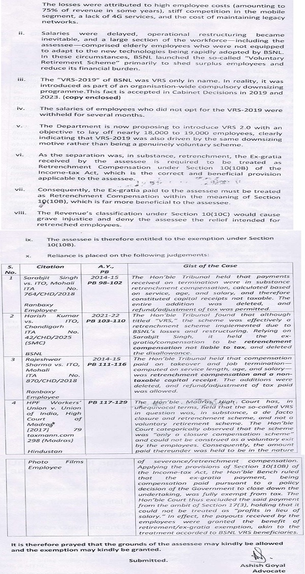 Synopsis for admissibility as well as merit of the Additional Grounds-2