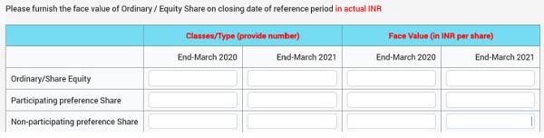 The above details are to be furnished in the block whose screenshot is given below