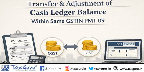 Transfer & Adjustment of Cash Ledger Balance Within Same GSTIN PMT 09