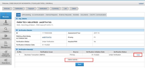 User needs to click on select activity to select Case Level activities