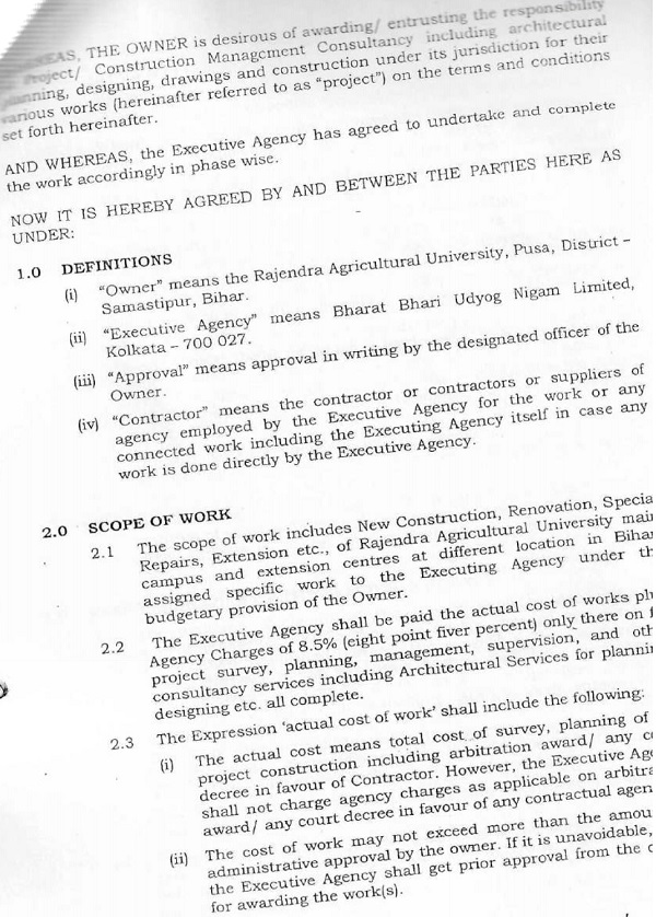 For the services rendered to Rajendra Agricultural University images 1