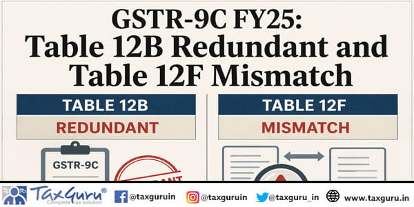 GSTR-9C FY25 Table 12B Redundant and Table 12F Mismatch