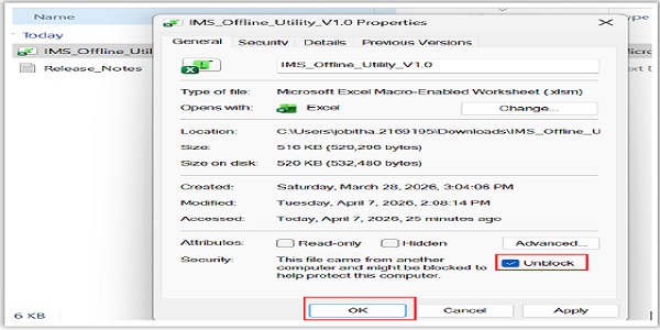 IMS Office Utility V1 Properties