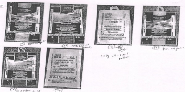 Images on Packing Material of Branded products