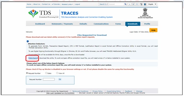 Step 10- Download the TRACES PDF Generation Utility