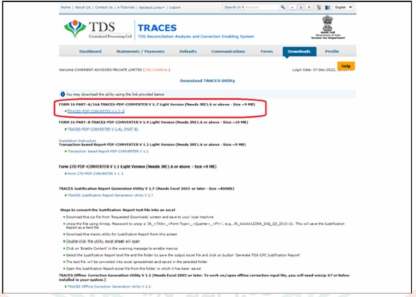 Step 12- Click on the link to start the download