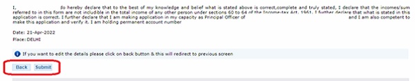 Step 15- Filled ' Form 13 ' will be displayed. If you want to edit the details