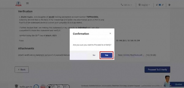 Step 8- Click 'Yes' to submit.