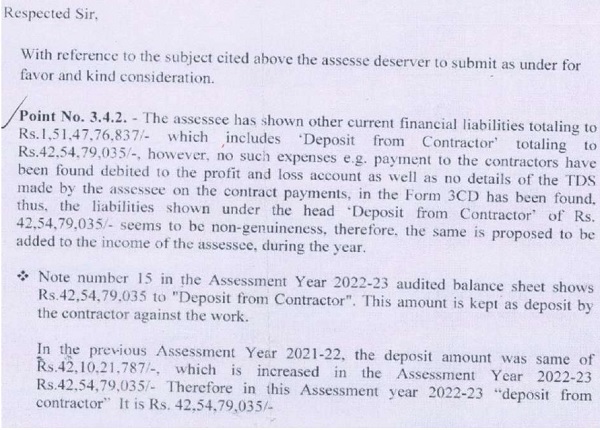 The assessee which is as under