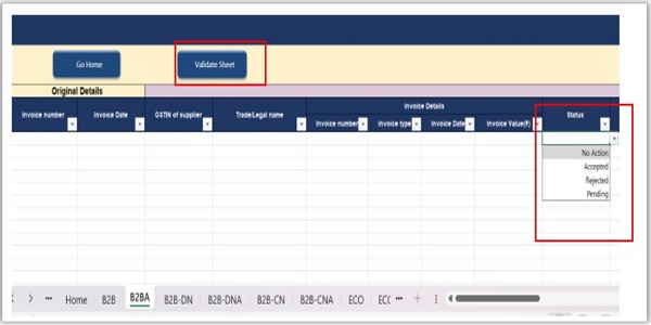 Validate Sheet button