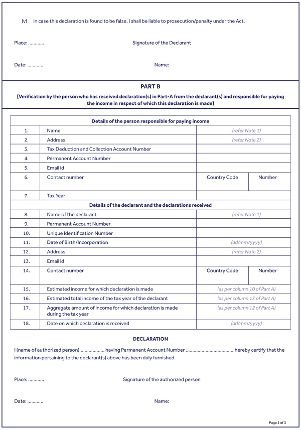 Verification by the person who has received declaration(s)