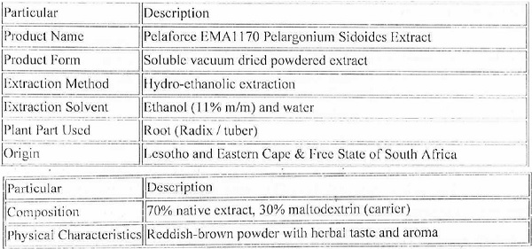 root of the plant Pelargonium Sidoides