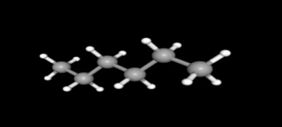 3-Dimension structural representation of n-Hexane