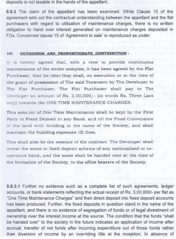 8.6.3 The claim of the appellant has been examined, while Clause 15 of the agreement sets out of the contractual