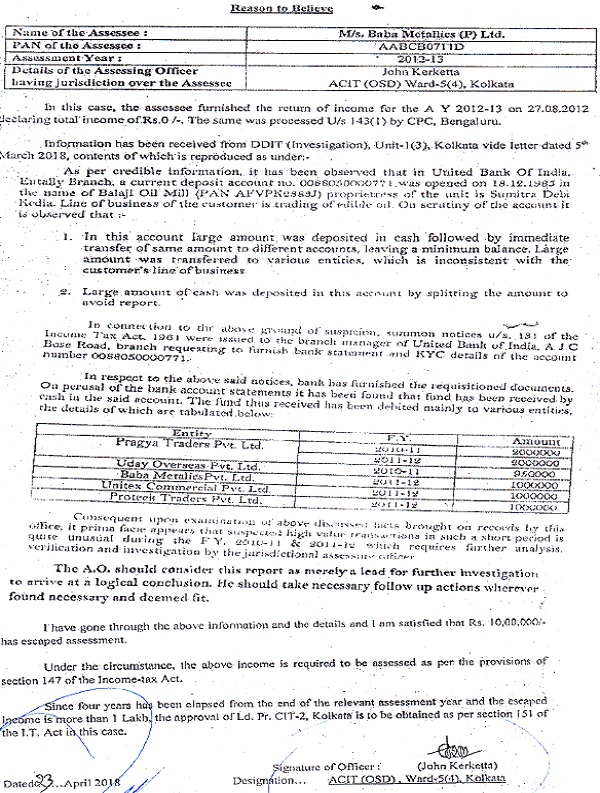 At page no.6 and 7 of the Paper Book, which read as under