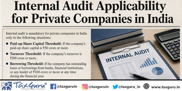Internal Audit Applicability for Private Companies in India