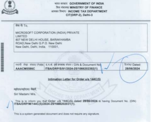 Intimation letter for order u-s 144c (5)