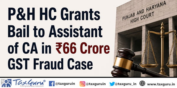 P&H HC Grants Bail to Assistant of CA in ₹66 Crore GST Fraud Case