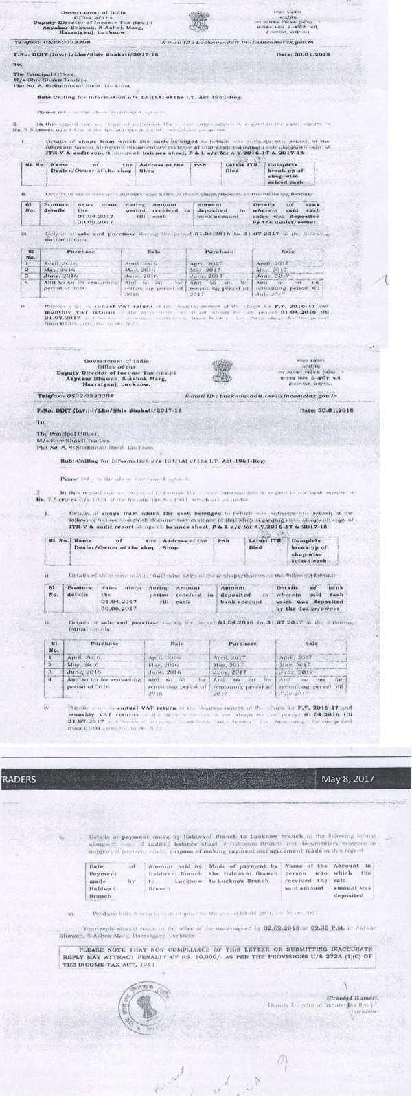 The assessee by issuing a notice